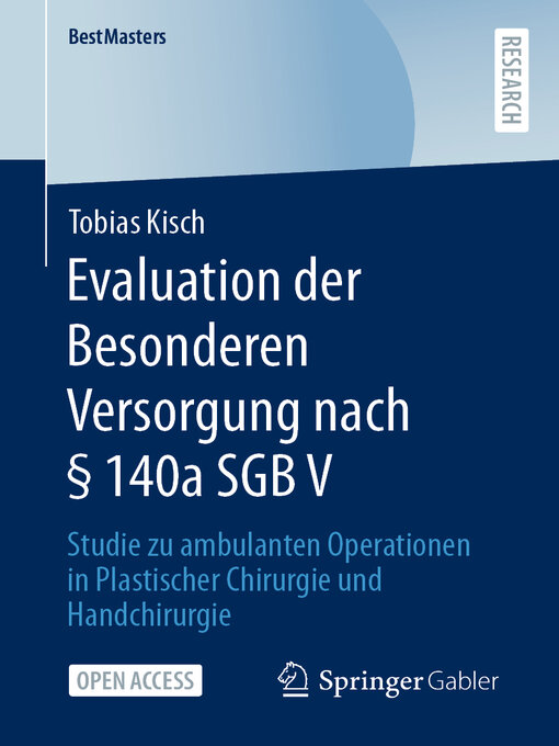 Title details for Evaluation der Besonderen Versorgung nach § 140a SGB V by Tobias Kisch - Available